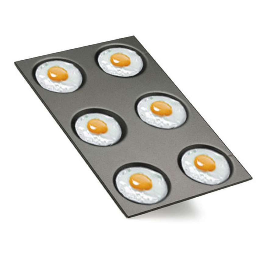 Backblech GN 1/1 beschichtet für 6 Eier ø 12