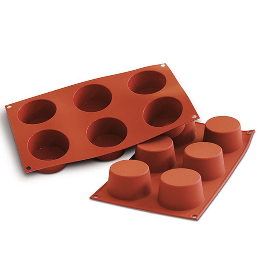 Bakvorm GN 1/3 van siliconen voor 6 muffins ø 68