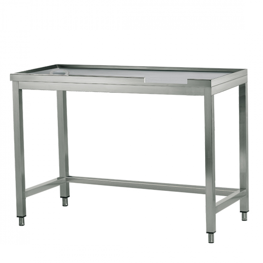 linker Sortiertisch mit Loch | B=2400 mm