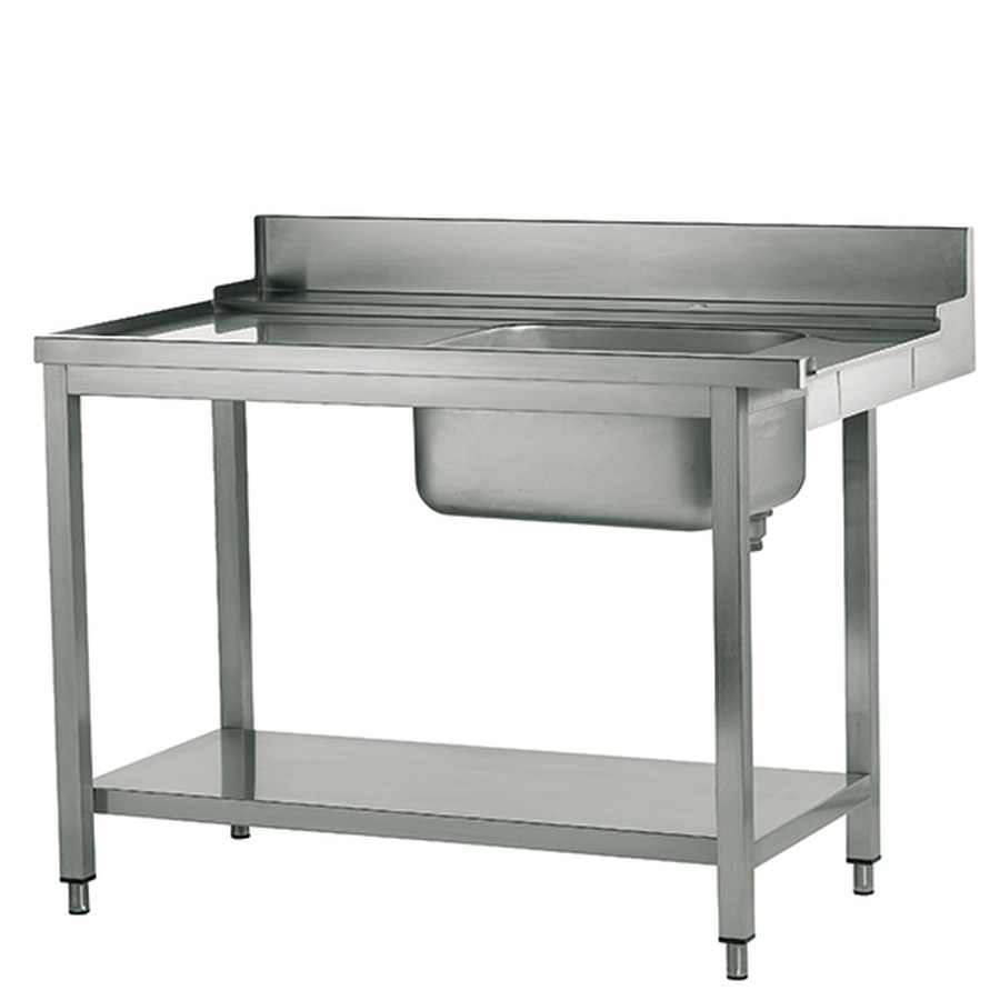 Linker Zulauftisch mit Becken rechts | B=1500