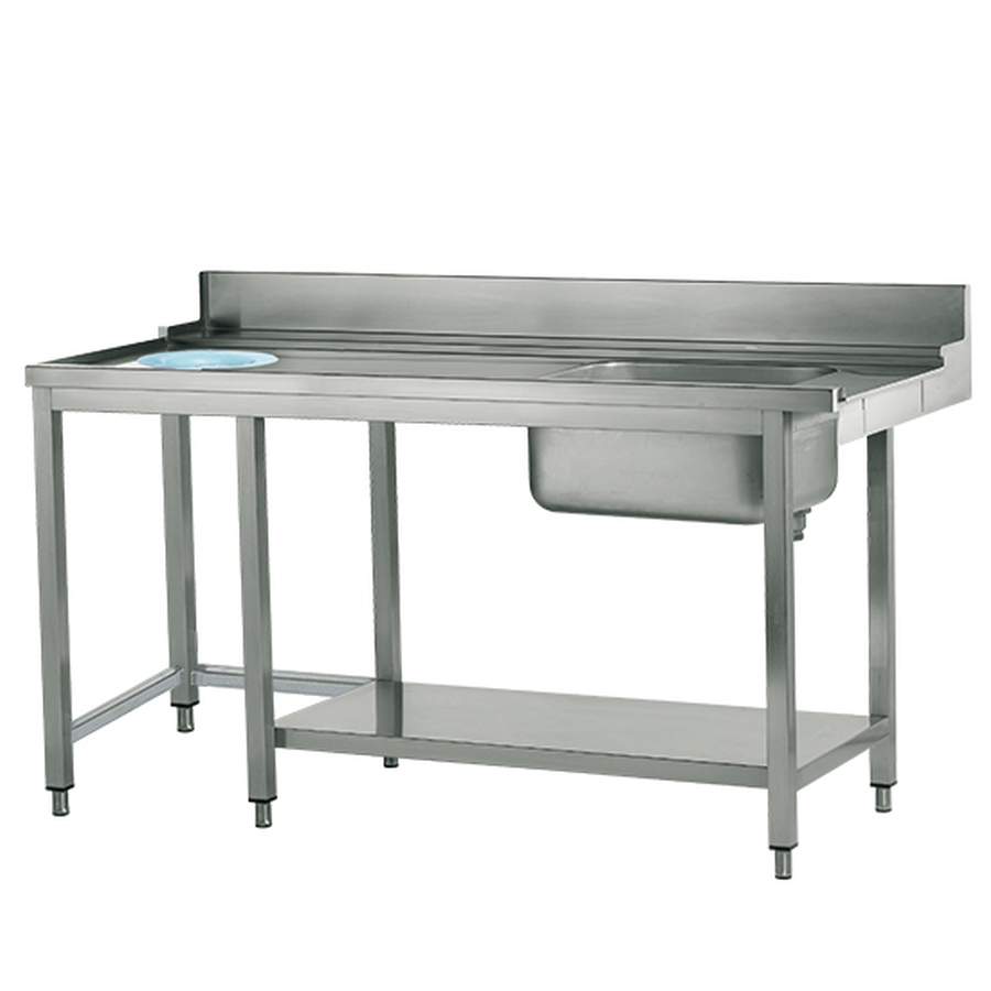 Linker Zulauftisch mit Becken rechts | B=1500