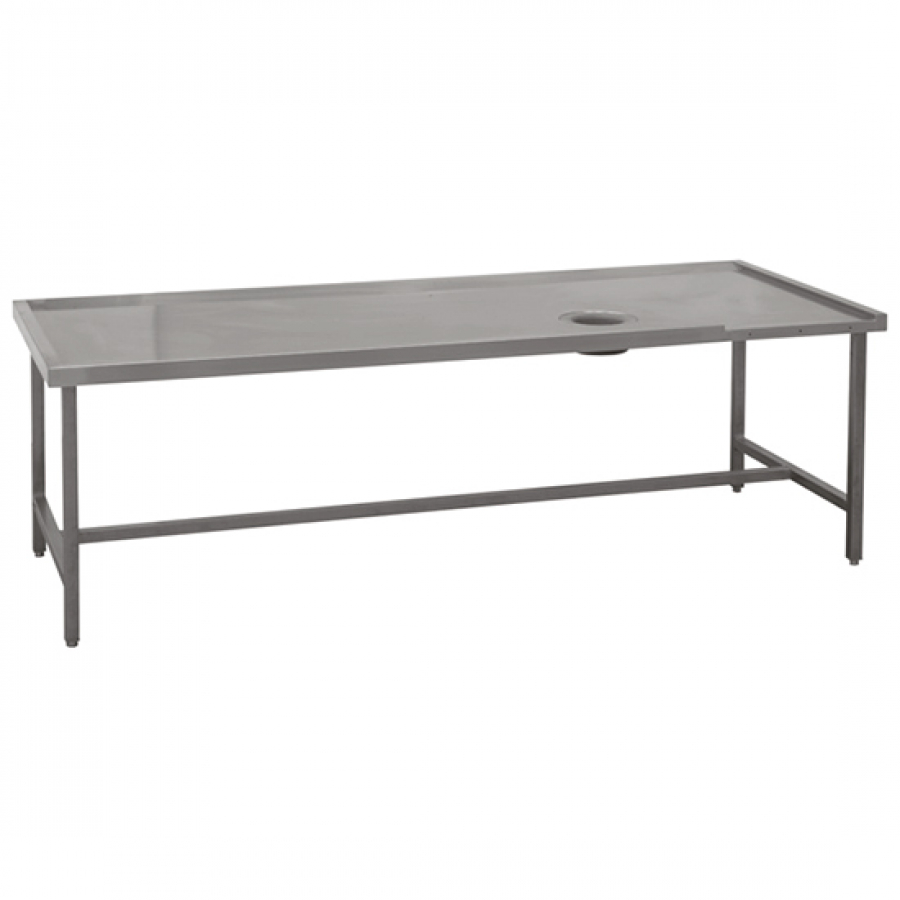 linker Sortiertisch mit Loch | B=2400 mm