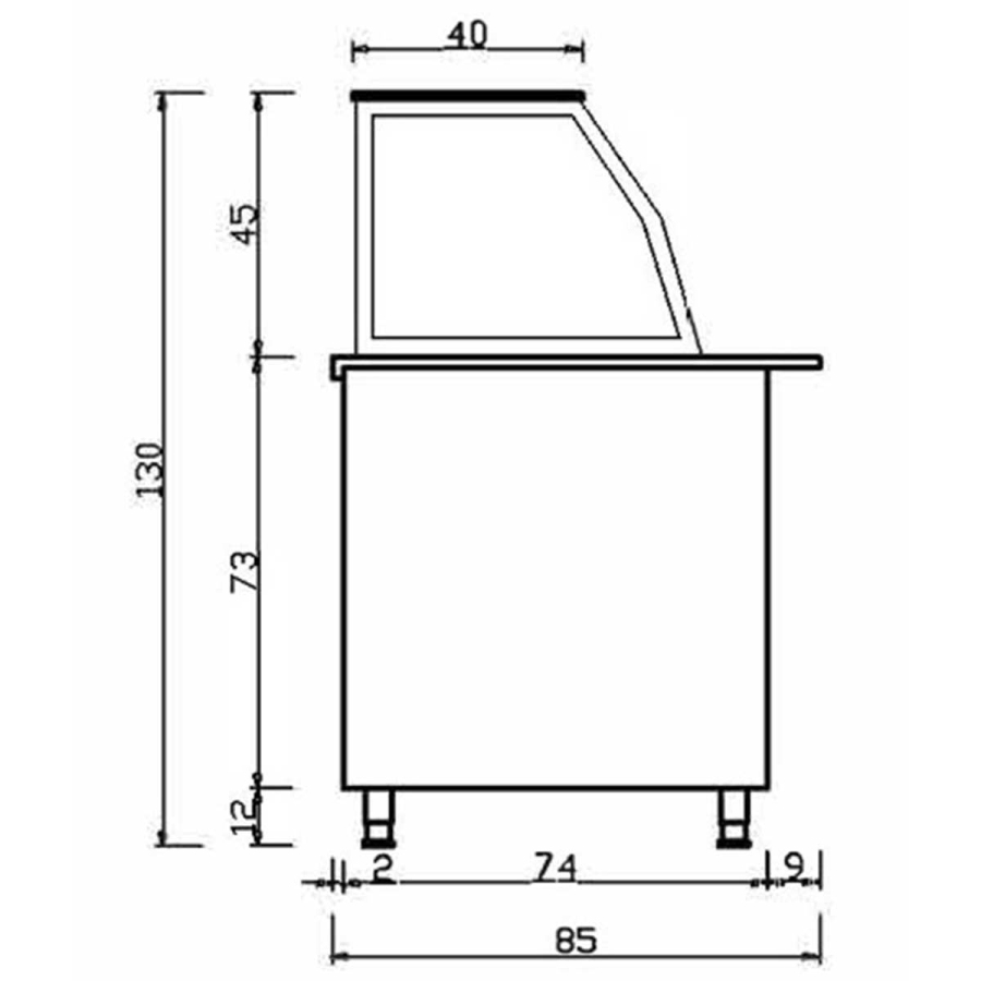 Bain-Marie mit Einscheiben Sicherheitsglas | 5 x GN 1/1 | 1780 x 850 x 1300 mm