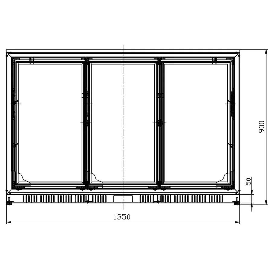 Barkühlschrank mit 3 Glasschiebetüren | 312 Liter