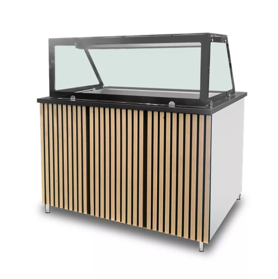 Saladette-Arbeitsplatz Bain-Marie-Theke 3x GN 1/1 Granit 2400W