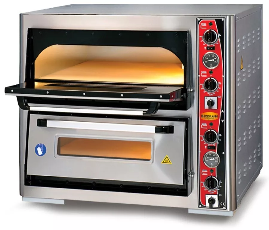Doppelkammer Pizzaofen mit Thermometer | 4+4 Pizzen mit Ø 30cm | B890xT820xH780 mm Doppelkammer Pizzaofen mit Thermometer | 4+4 Pizzen mit Ø 30cm | B890xT820xH780 mm