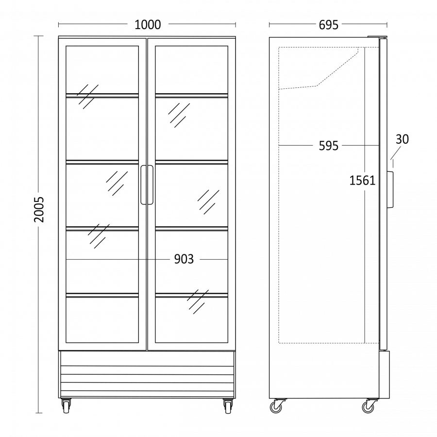 Getränkekühlschrank mit 660 L Nutzinhalt & LED – Umluftkühlung Getränkekühlschrank mit 660 L Nutzinhalt & LED – Umluftkühlung
