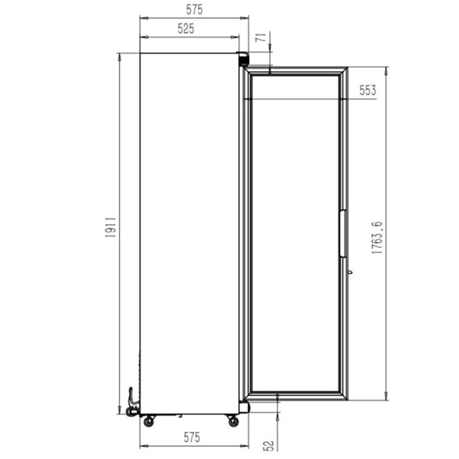 Combisteel Glastürkühlschrank mit 2 Flügeltüren | 785 Liter | Umluftkühlung