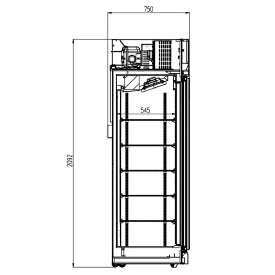Combisteel Glastürkühlschrank mit 3 Glastüren | Silber | Werbedisplay | 1530 Liter | B1880 x T710 x H2092 mm
