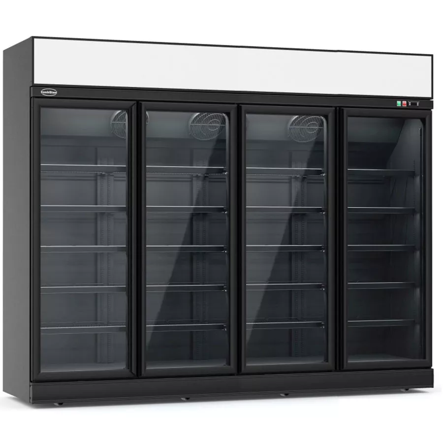 Kühlschrank 4 Glastüren Schwarz Ins-2060R Bl