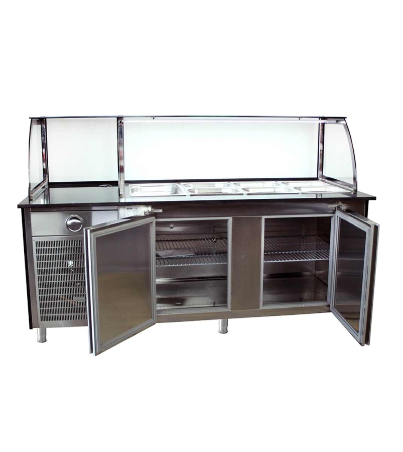 Dönertheke (Salattheke) Braun | 5 x 1/1GN + 1 x 2/4GN | B2000xT850xH1300mm Dönertheke (Salattheke) Braun | 5 x 1/1GN + 1 x 2/4GN | B2000xT850xH1300mm