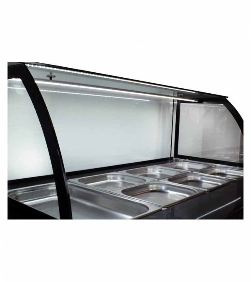 Dönertheke mit Kassentisch Grau | 5 x 1/1GN - 1 x GN 2/4 | B2500xT850xH1300mm Dönertheke mit Kassentisch Grau | 5 x 1/1GN - 1 x GN 2/4 | B2500xT850xH1300mm