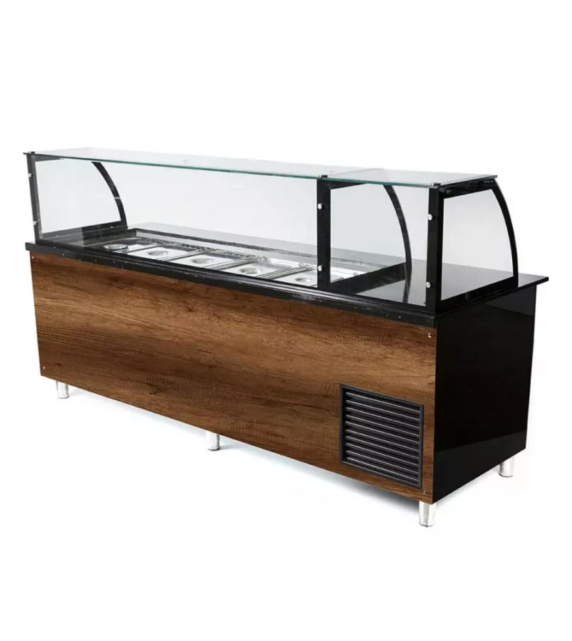 Dönertheke mit Kassentisch Braun | 5x 1/1GN - 1x GN 2/4 Dönertheke mit Kassentisch Braun | 5x 1/1GN - 1x GN 2/4