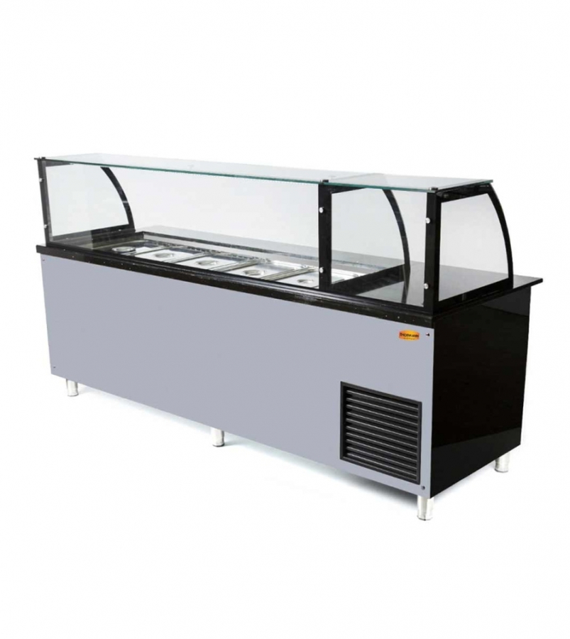 Dönertheke mit Kassentisch Grau | 5 x 1/1GN - 1 x GN 2/4 Dönertheke mit Kassentisch Grau | 5 x 1/1GN - 1 x GN 2/4