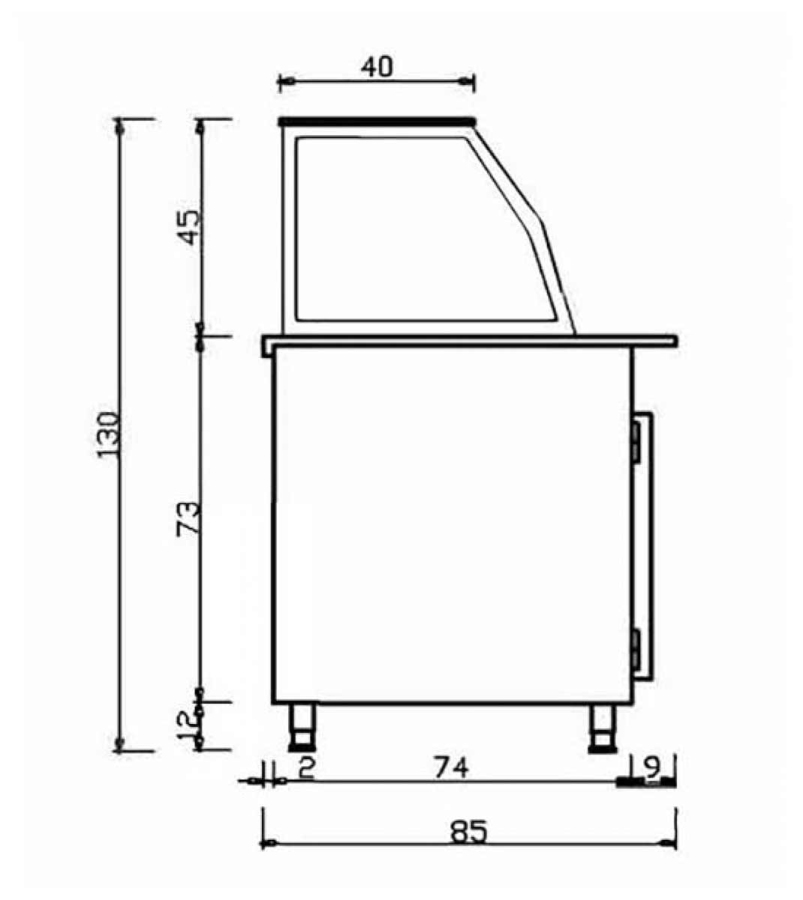 Saladebar (Dönerbar) | 5 x 1/1GN & 1 x 2/4 GN | B2000 x T850 x H1300 mm | Bordeaux-Zwart