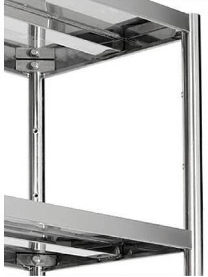 Edelstahl Regaleinheit ECO 2000x500xH1800 mm – 4 Böden, 500 mm tief
