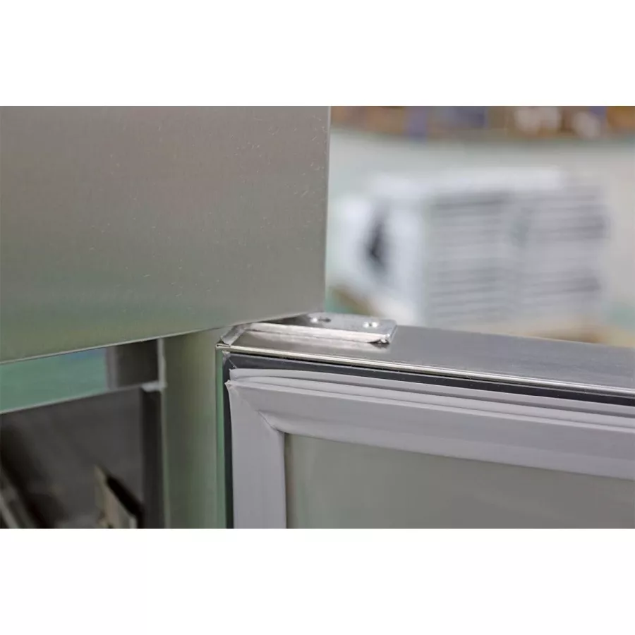 Edelstahlkühlschrank mit Glasstür, Inhalt 610 Liter, GN2/1