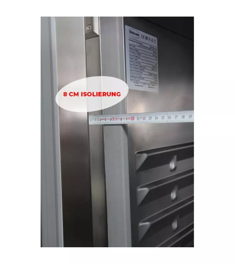 MG Hofmann Gewerbekühlschrank mit 1 Tür | Monoblock Kühlanlage | -2°/+8°C | Edelstahl | Umluftkühlung | 610 Liter