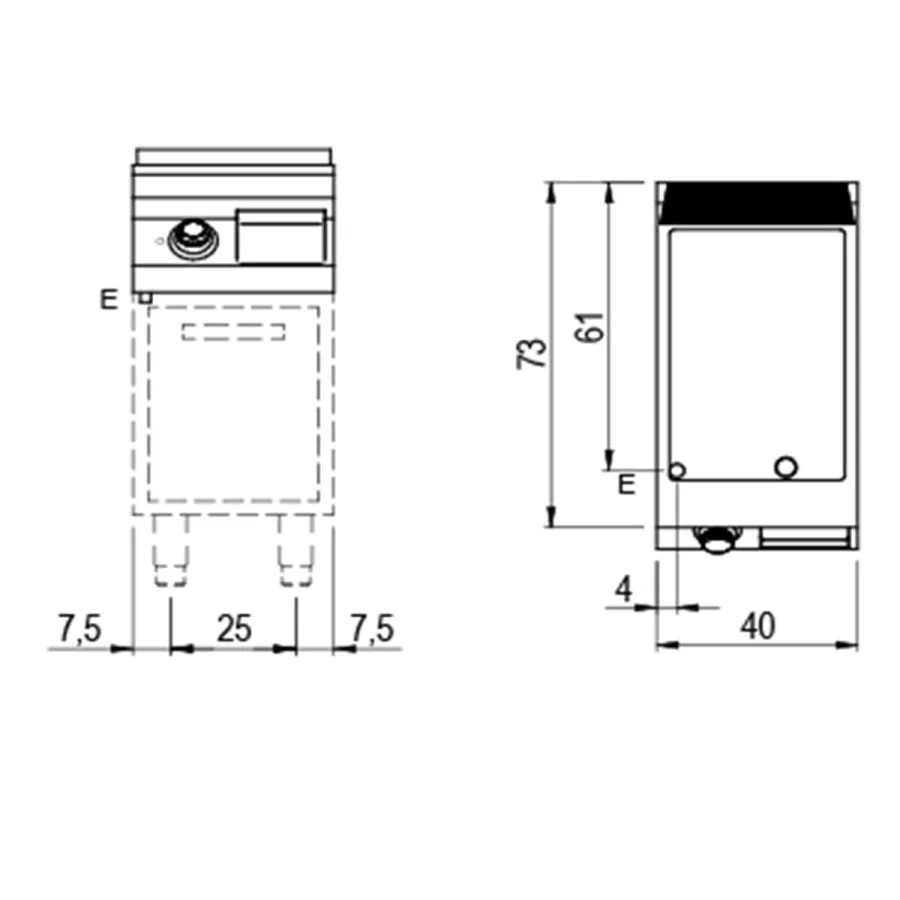 Elektro-Grillplatte Tischmodell glatte verchromte Platte | 5.4kW