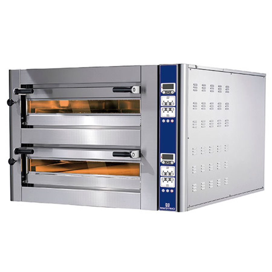Elektrische pizzaoven voor 4+4 pizza's ø 350 mm