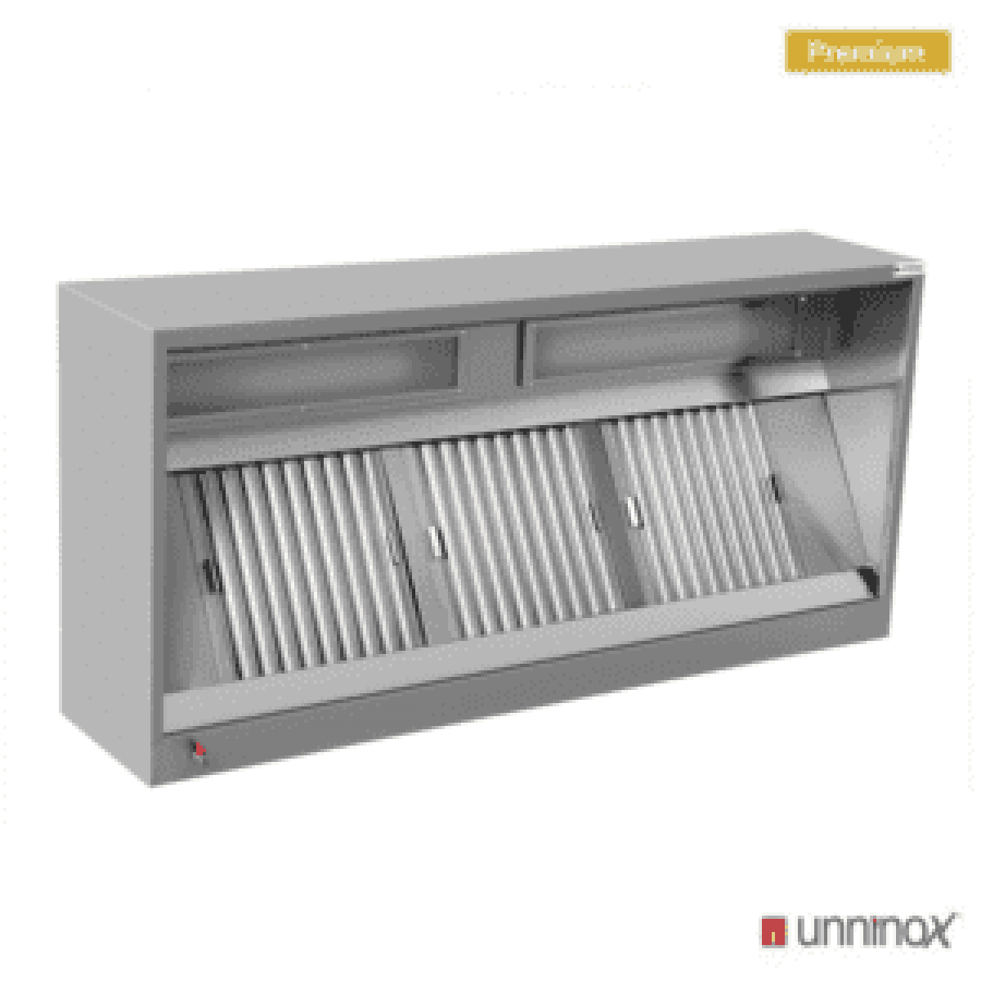 Afzuigkap Box Model Premium gelast 3500x1100x450mm RVS
