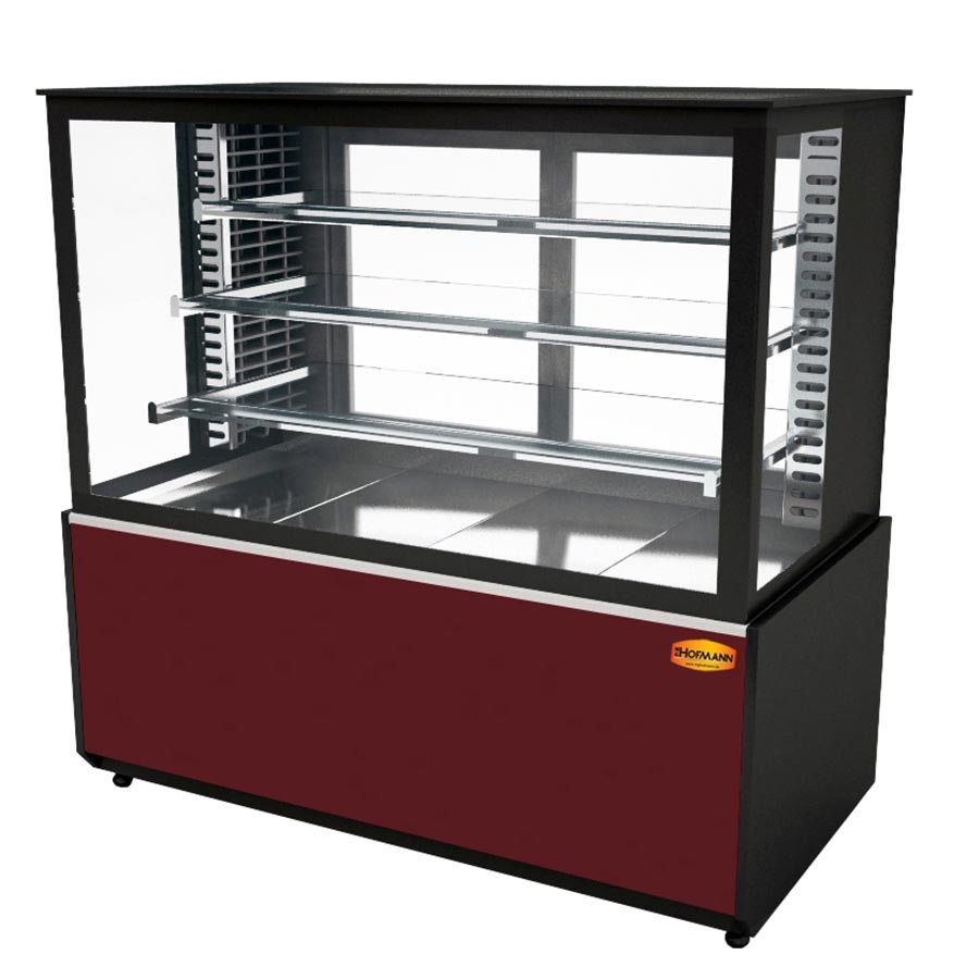 Fleischvitrine Statisch | 1250x750x1300 | Bordeaux-​Schwarz