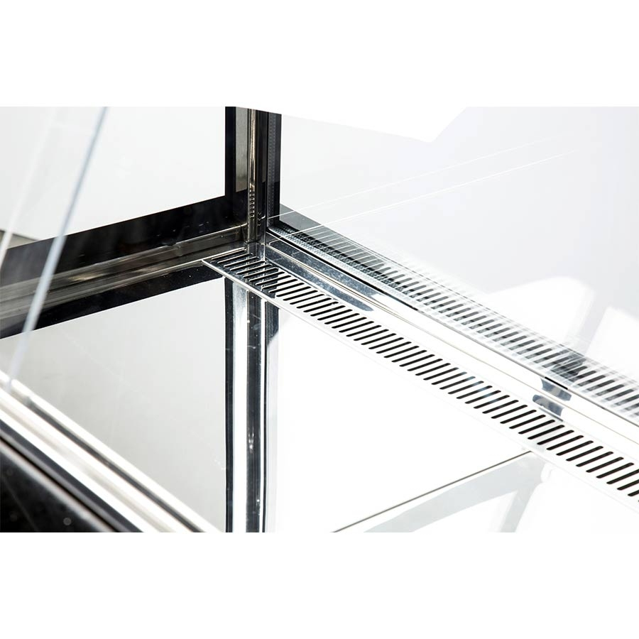 Fleischvitrine Umluftkühlung | B1000xT850xH1300 mm | Weiß-​​​Schwarz