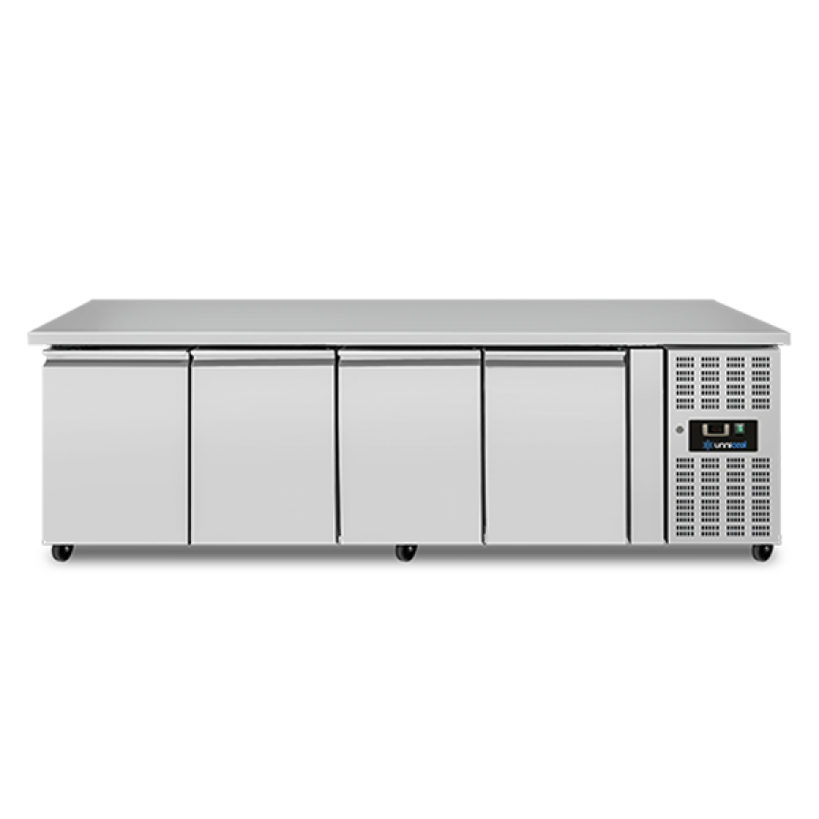 Kühltisch 4 Türen ohne Aufsatz 2230x700x850mm R290 Zwangsgekühlt