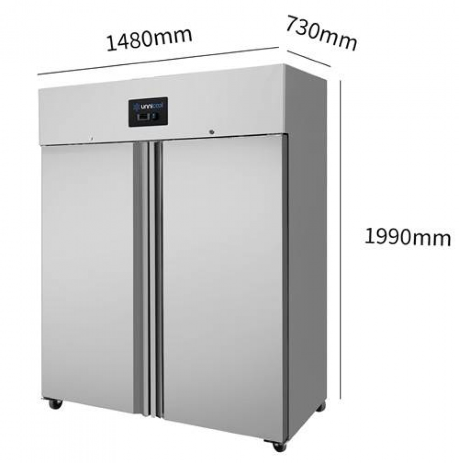 Kühlschrank 2 Türen 1200 l Edelstahl LED