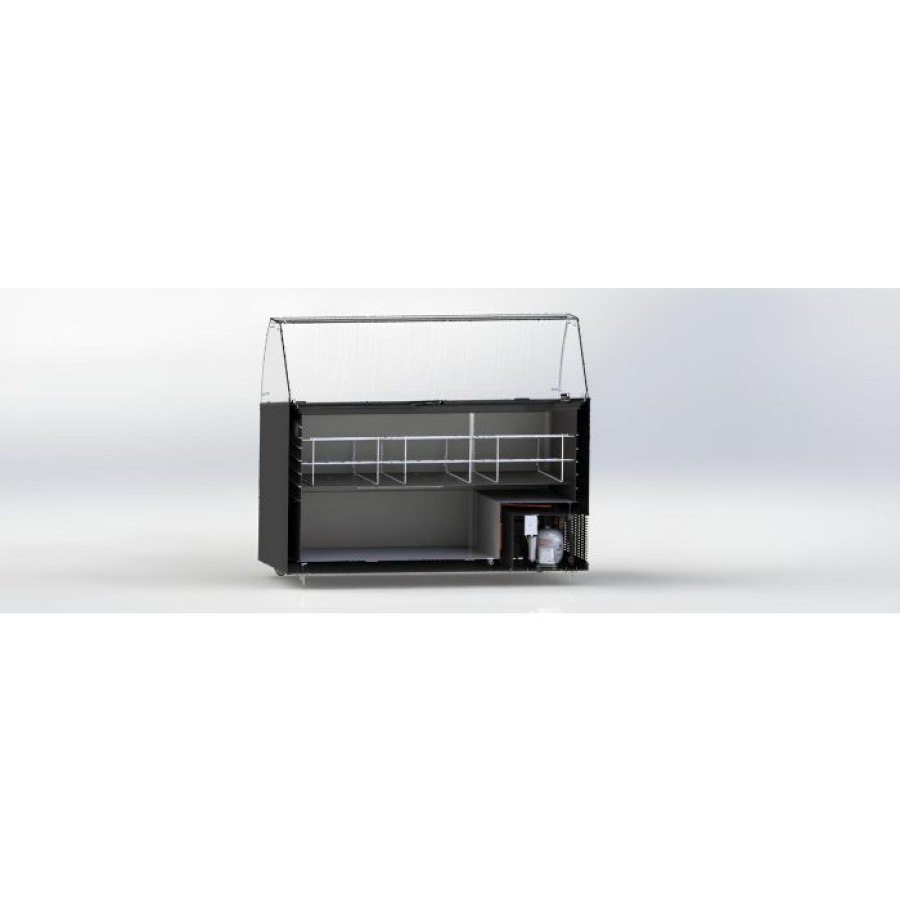 Eisvitrine für Schöpfeis Schwarz 10x5 Liter 1439x727x1229 mm
