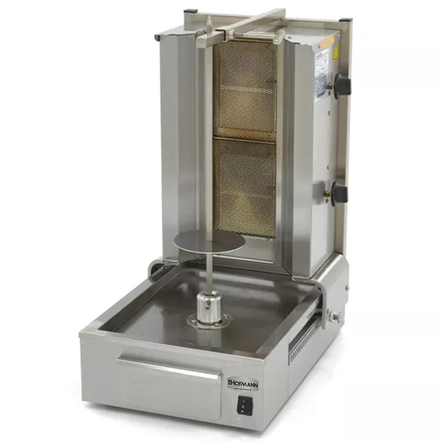 Gas-Dönergrill mit 2 Brenner | Motor am Boden | 20 kg