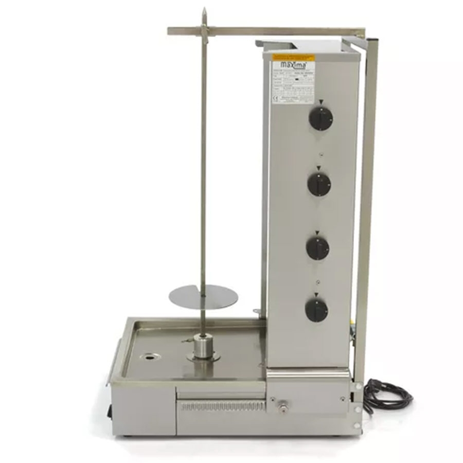 Gas-Dönergrill mit 4 Brenner | Motor am Boden | 70 kg Gas-Dönergrill mit 4 Brenner | Motor am Boden | 70 kg