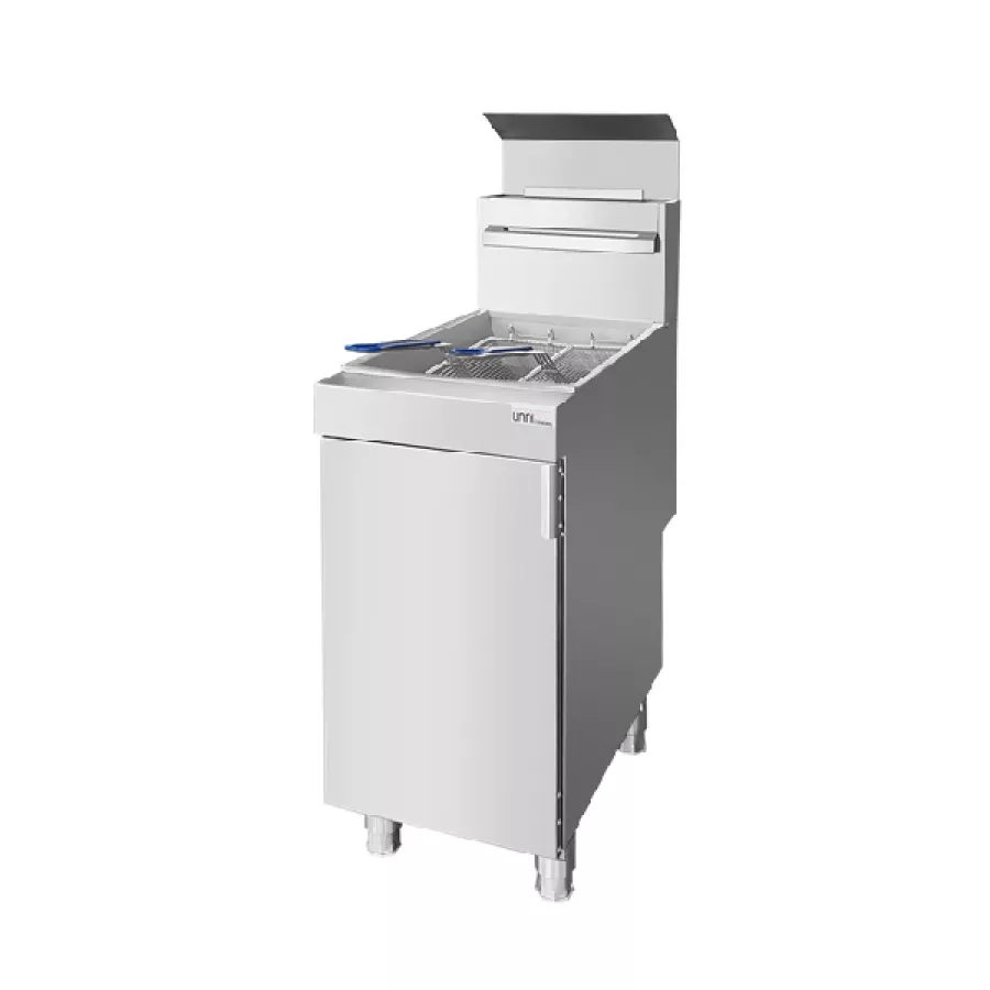 Gasfritteuse 21 Liter 26,4 kW Erdgas 3 Brenner 2 Körbe