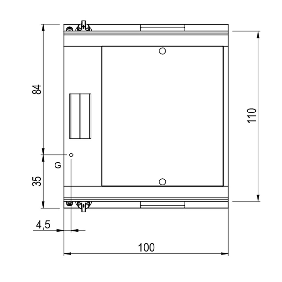 Gas-Grillplatte verchromt | ½ glatt ½ gerillt auf Unterbau mit Türen | Bedienung beidseitig | 14kW
