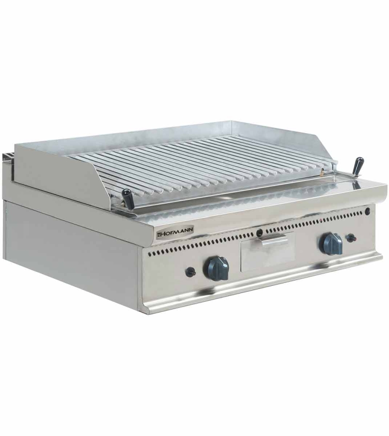 Lavastein Gasgrill 16 kW | Edelstahlrost mit V-Profil | B800xT700xH270 mm Lavastein Gasgrill 16 kW | Edelstahlrost mit V-Profil | B800xT700xH270 mm