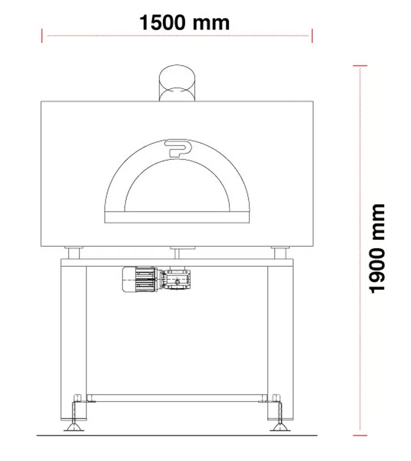 Gas Pizzaofen Pavesi PVP 110 | Backfläche rotierend | 6 bis 8 Pizzen | B1500 x T1550 x H1900 mm Gas Pizzaofen Pavesi PVP 110 | Backfläche rotierend | 6 bis 8 Pizzen | B1500 x T1550 x H1900 mm