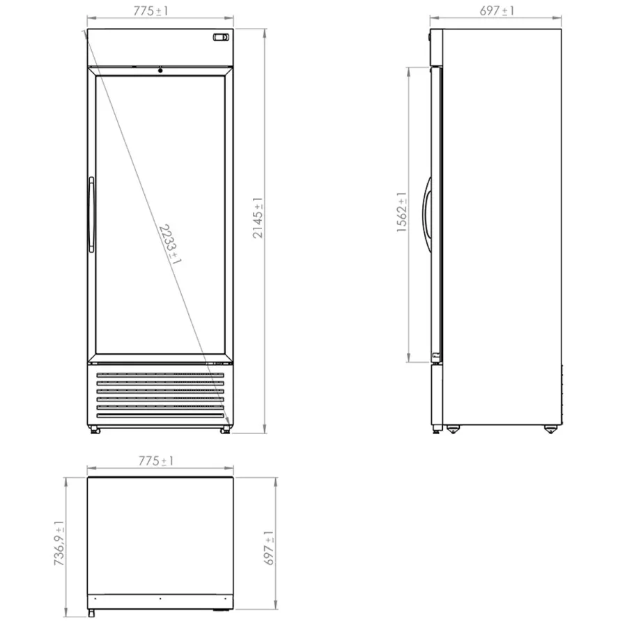 Mastro Kühlschrank mit Werbedisplay und 1 Glastür | 707 Liter