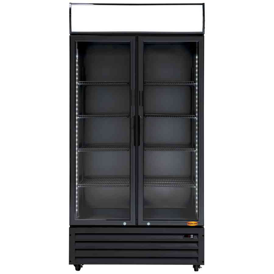 Getränkekühlschrank mit 2 Flügeltüren | 776 Liter | Schwarz