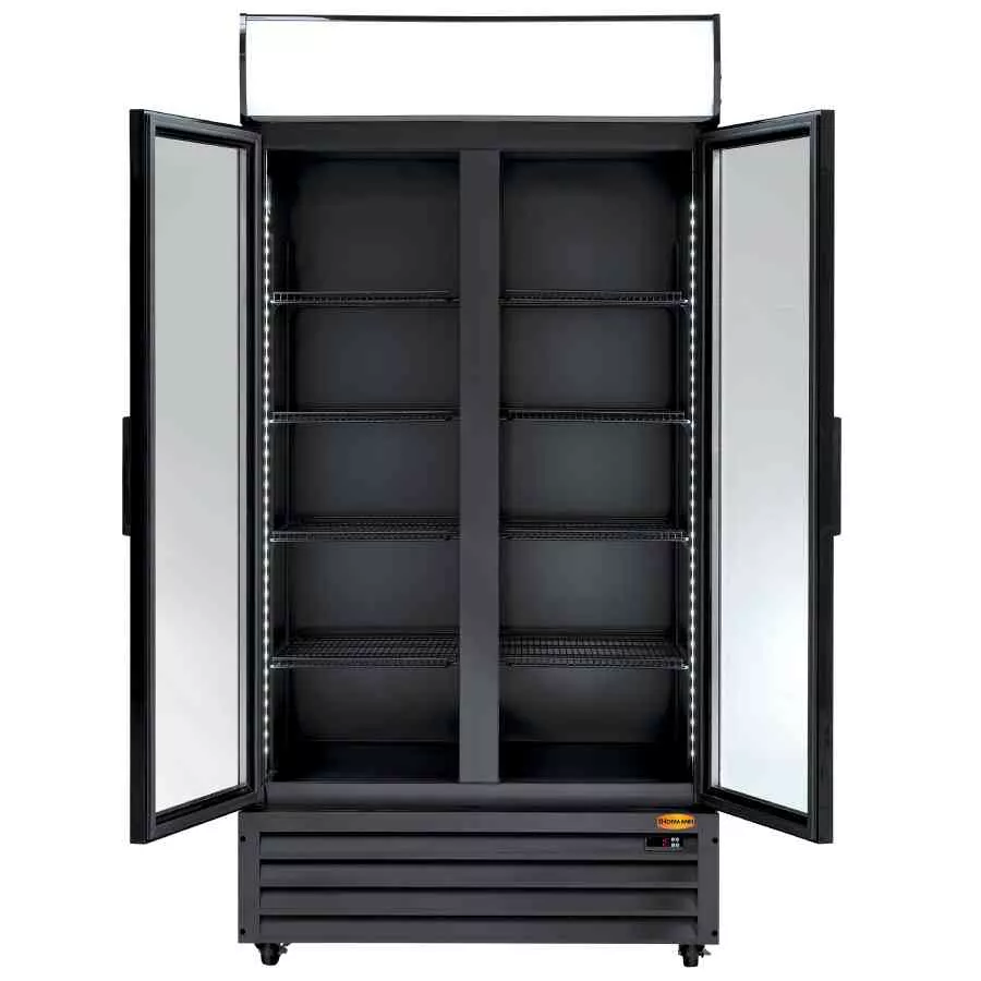 Getränkekühlschrank mit 2 Flügeltüren | 776 Liter | Schwarz