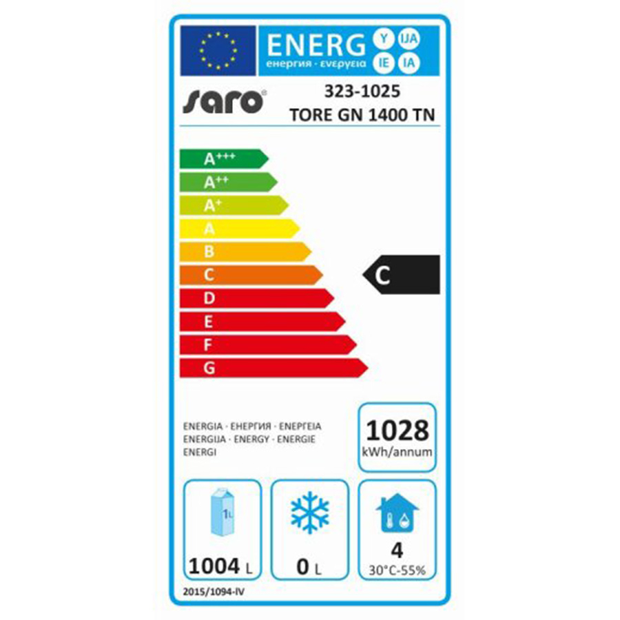 TORE GN 1400 TN Commerciële koelkast met 2 deuren | -2 / +8 °C