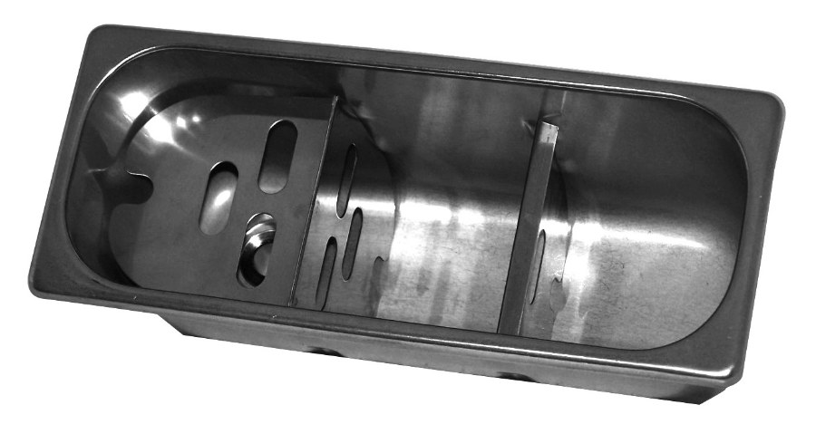 Spülbecken für Eislöffel 270X110X120 mit Wasserablaufloch, Wasseranschluss und Überlaufrohr · 7108.0005