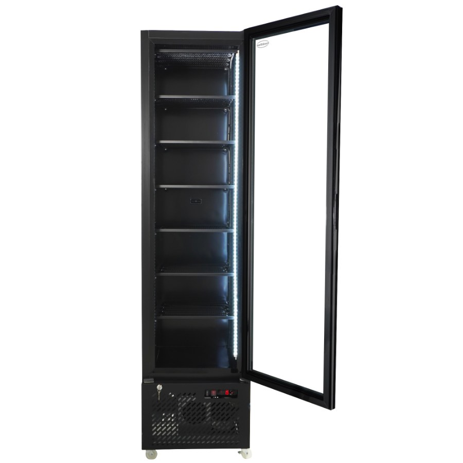 Tiefkühlschrank 1 Glastür Schwarz Nap-250F | Combisteel 7455.1930