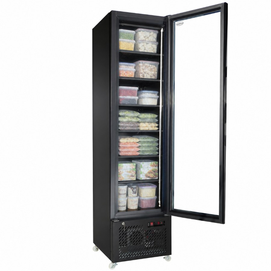 Tiefkühlschrank 1 Glastür Schwarz Nap-250F | Combisteel 7455.1930