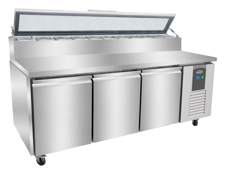 Saladette 3 Türen 8X1/3 GN Behälter Glasdeckel · 7092.0115