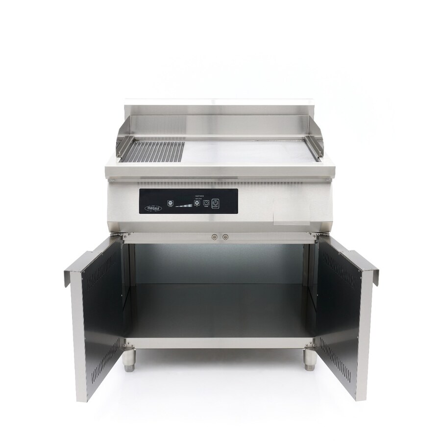 Maxima Induktions-Grillplatte 700 · Glatt & Gerillt · 10.000 W · Doppel · Mit Untergestell · 09371100