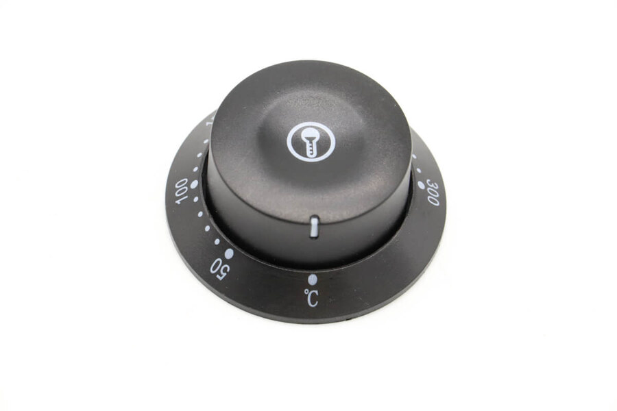 Maxima WAFFLE – Temperatur Drehknopf mit Skala Ring 300°C (Schwarz) 09374342