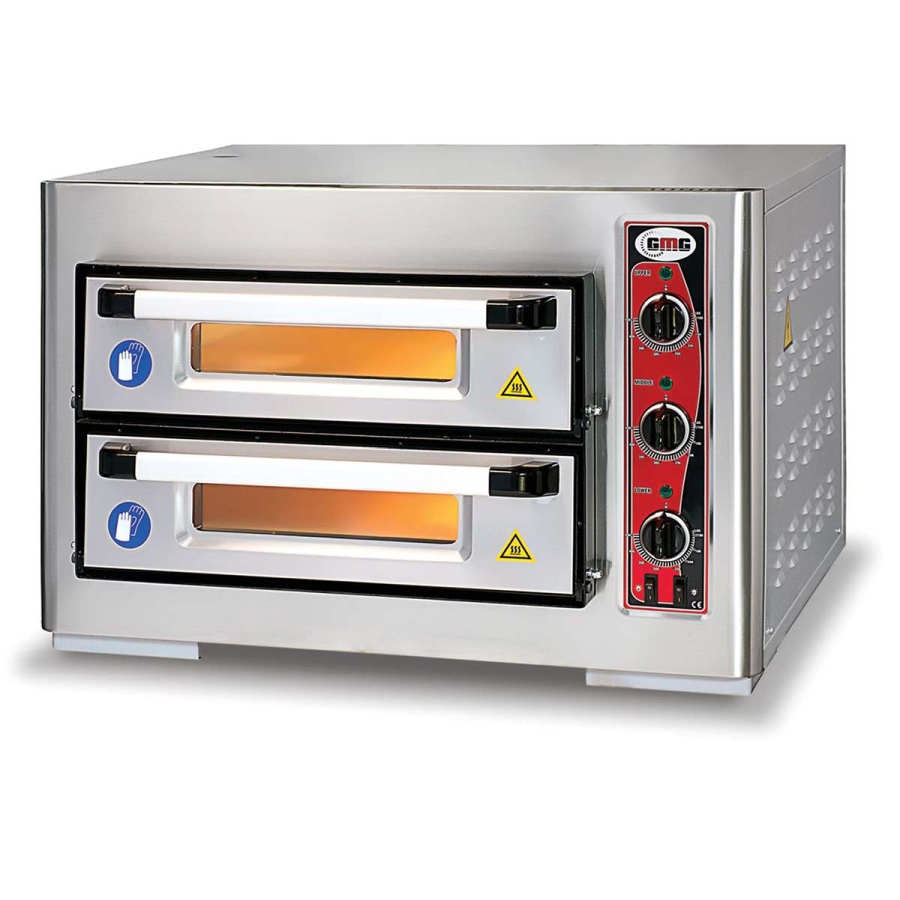 GMG Pizzaofen elektrisch 2 Backkammern 4+4 x Ø25 cm | 6 kW | 400V GMG Pizzaofen elektrisch 2 Backkammern 4+4 x Ø25 cm | 6 kW | 400V