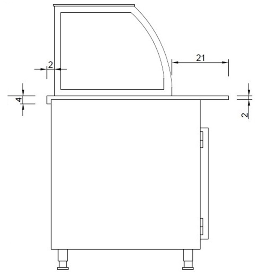 Bain-Marie mit Einscheiben Sicherheitsglas | 4 x GN 1/1 | 1460 x 850 x 1300 mm Bain-Marie mit Einscheiben Sicherheitsglas | 4 x GN 1/1 | 1460 x 850 x 1300 mm