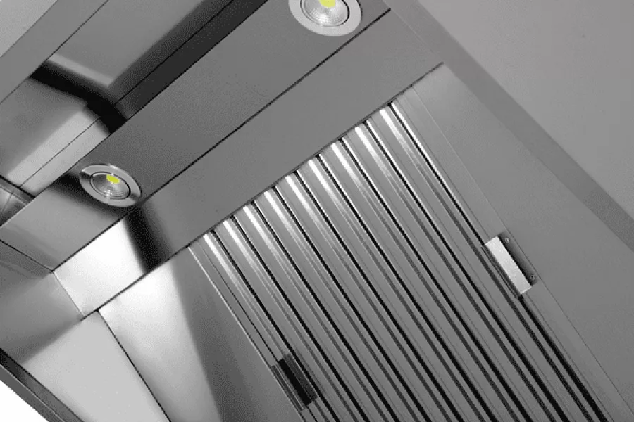 Wandhaube B1400xD950xH400 für gewerbliche Küche, platzsparend