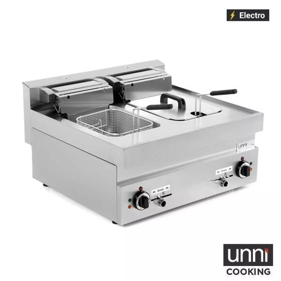 Fritteuse 2x10L 650 LINE – Kaltzone, Ablasshahn